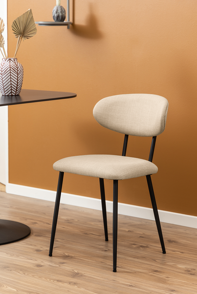 Esszimmerstuhl Almsted 2er-Set - Strukturstoff Badia: Beige