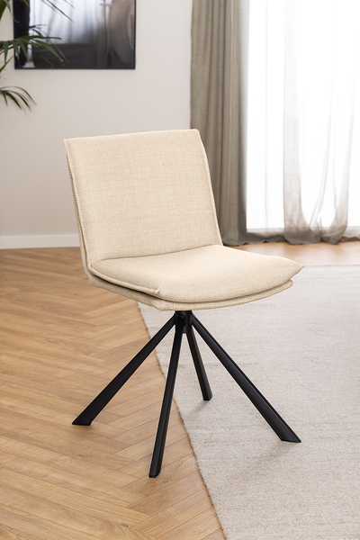 Polsterstuhl Gulstav - Beige - Strukturstoff - Stahl - 47 x 85 x 59 cm