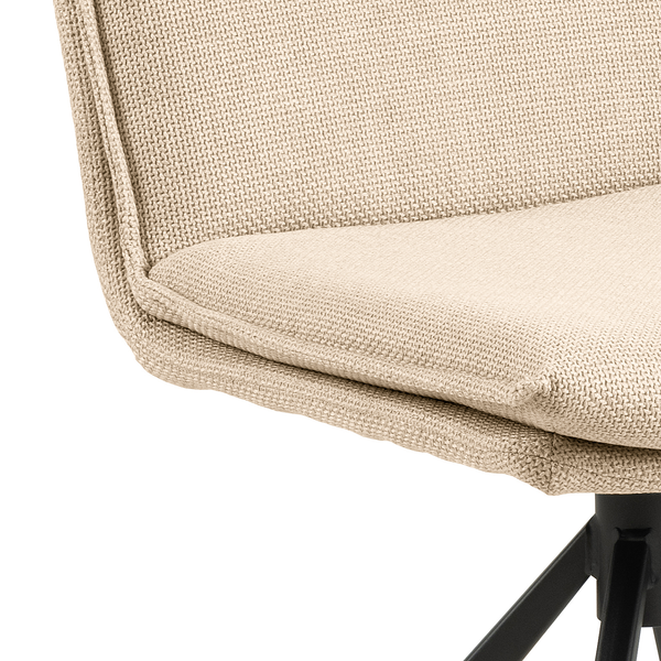 Polsterstuhl Gulstav - Beige - Strukturstoff - Stahl - 47 x 85 x 59 cm