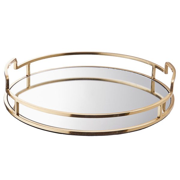 Tablett ART DECO - Aluminium / Glas - Gold