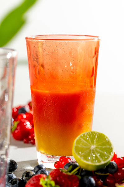 Trinkglas Optic - Klarglas - Rot - 4er Set - Fassungsvermögen: 0.54 L