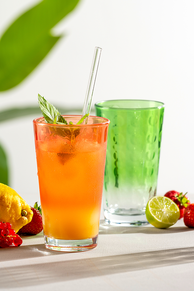 Trinkglas Optic - Klarglas - Rot - 4er Set - Fassungsvermögen: 0.54 L