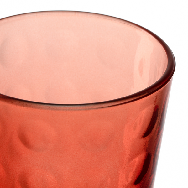 Trinkglas Optic - Klarglas - Rot - 4er Set - Fassungsvermögen: 0.54 L