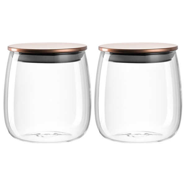 Teedose Tè Per Te 2er-Set - Borosilikatglas - Kupfer / Transparent