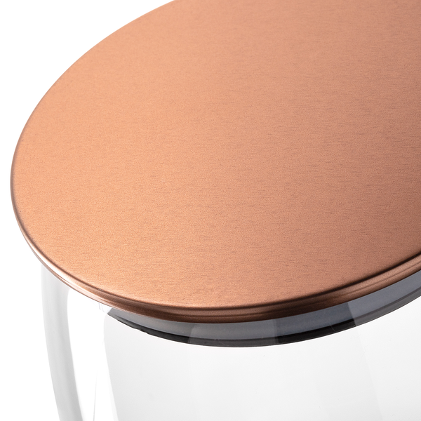 Teedose Tè Per Te 2er-Set - Borosilikatglas - Kupfer / Transparent