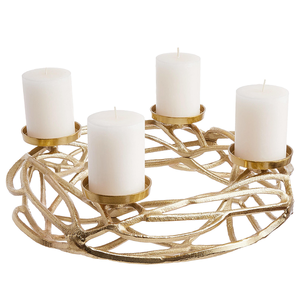 Adentskranz ADVENT "Treibholz" - Aluminium - Gold
