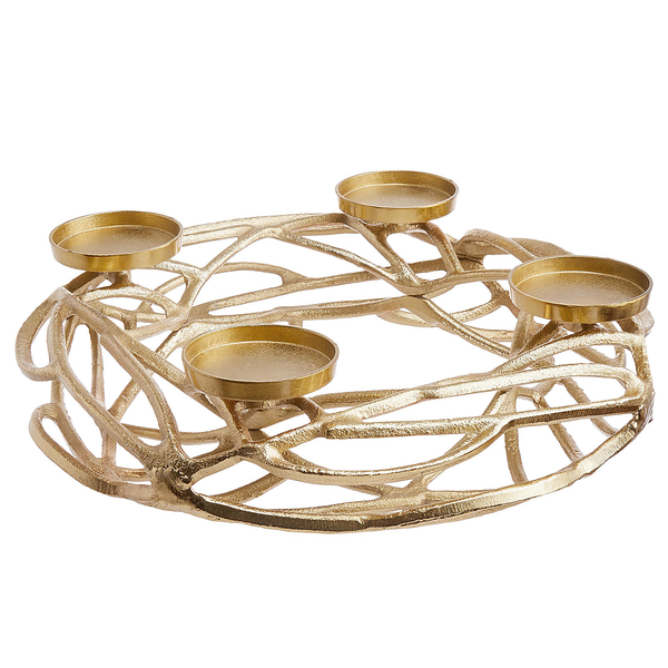 Adentskranz ADVENT "Treibholz" - Aluminium - Gold