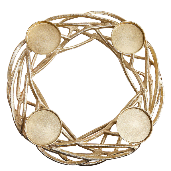Adentskranz ADVENT "Treibholz" - Aluminium - Gold