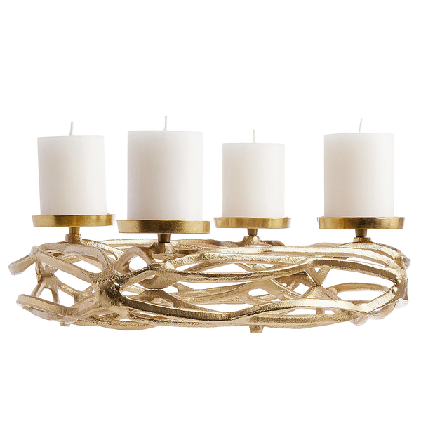 Adentskranz ADVENT "Treibholz" - Aluminium - Gold