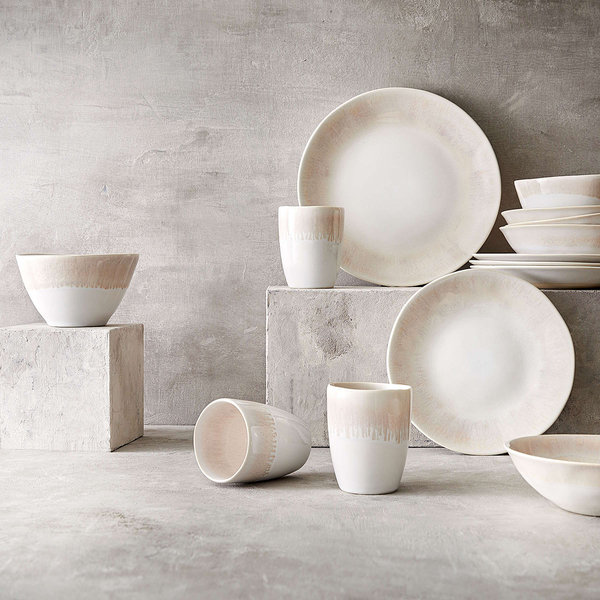Geschirr-Set ATLANTIS 16-teilig - Beige - Steingut - Höhe: 3 cm