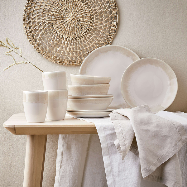 Geschirr-Set ATLANTIS 16-teilig - Beige - Steingut - Höhe: 3 cm