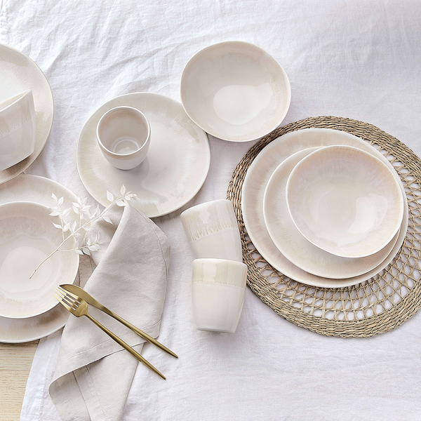 Geschirr-Set ATLANTIS 16-teilig - Beige - Steingut - Höhe: 3 cm