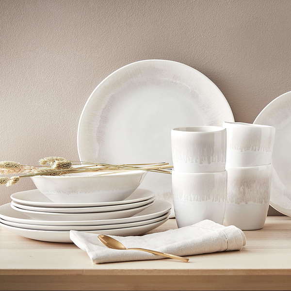 Geschirr-Set ATLANTIS 16-teilig - Beige - Steingut - Höhe: 3 cm
