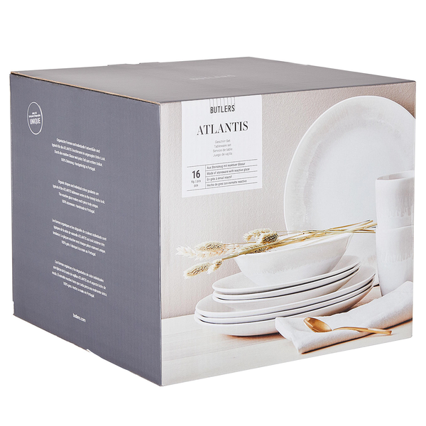 Geschirr-Set ATLANTIS 16-teilig - Beige - Steingut - Höhe: 3 cm