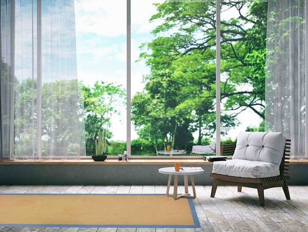 Juteläufer Bafor - Jute - Blau - 80 x 400 cm