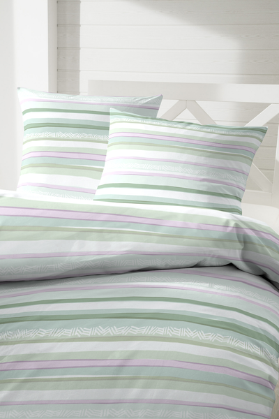 Bio-Renforce-Bettwäsche Natrix - Baumwolle - Grün - 135 x 200 cm + Kissen 80 x 80 cm