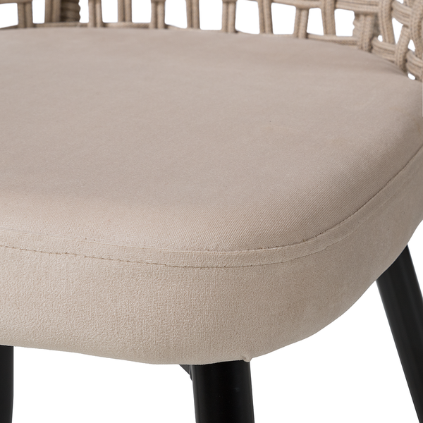 Esszimmerstuhl Rickwood 2er-Set - Samt / Stahl - Beige / Schwarz