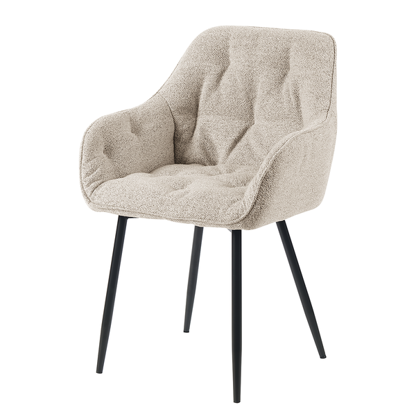 Armlehnenstuhl TILLY - Bouclé Stoff Moena: Beige - Einzelstuhl