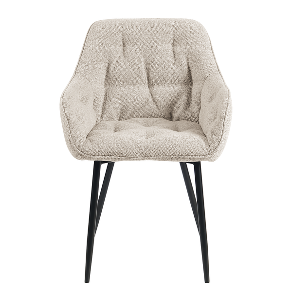 Armlehnenstuhl TILLY - Bouclé Stoff Moena: Beige - Einzelstuhl