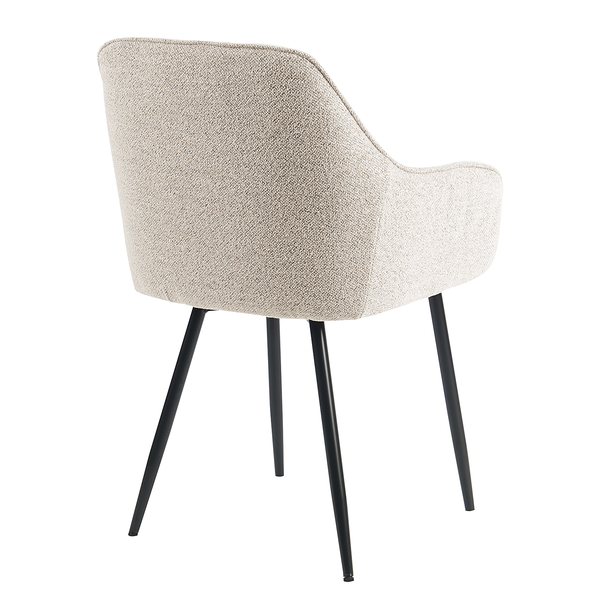 Armlehnenstuhl TILLY - Bouclé Stoff Moena: Beige - Einzelstuhl