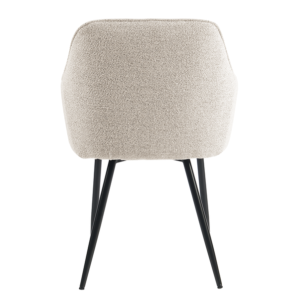 Armlehnenstuhl TILLY - Bouclé Stoff Moena: Beige - Einzelstuhl