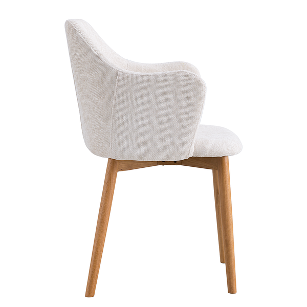 Armlehnenstuhl SKAUO 2er-Set - Strukturstoff Cella: Beige