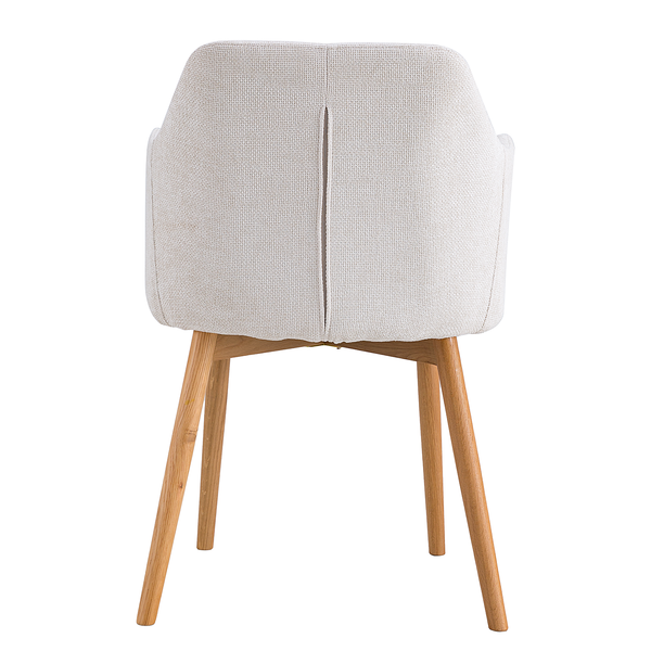 Armlehnenstuhl SKAUO 2er-Set - Strukturstoff Cella: Beige