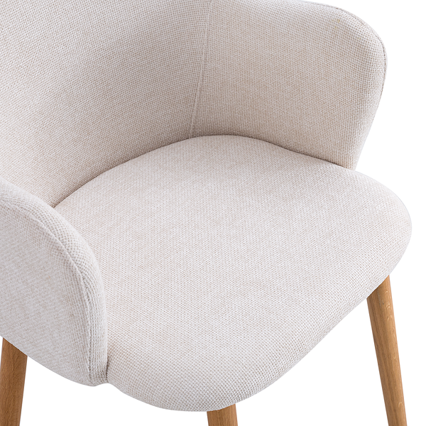 Armlehnenstuhl SKAUO 2er-Set - Strukturstoff Cella: Beige