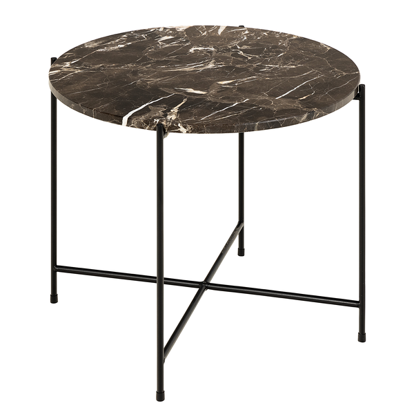 Beistelltisch Carwile - Marmor Braun - Durchmesser: 52 cm