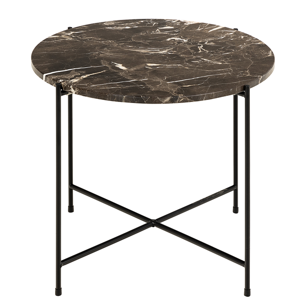 Beistelltisch Carwile - Marmor Braun - Durchmesser: 52 cm