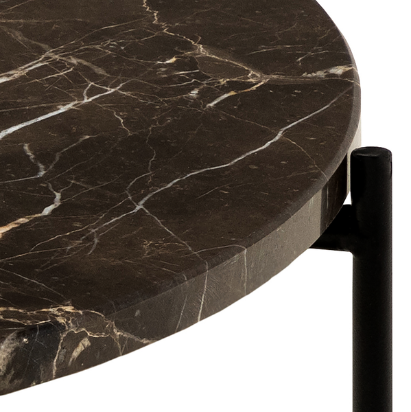 Beistelltisch Carwile - Marmor Braun - Durchmesser: 52 cm