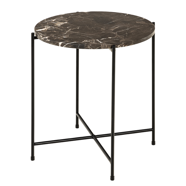 Beistelltisch Carwile - Marmor Braun - Durchmesser: 42 cm