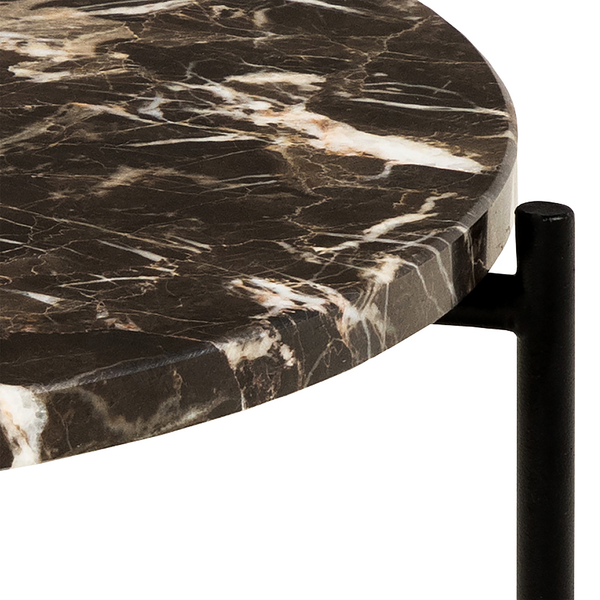 Beistelltisch Carwile - Marmor Braun - Durchmesser: 42 cm