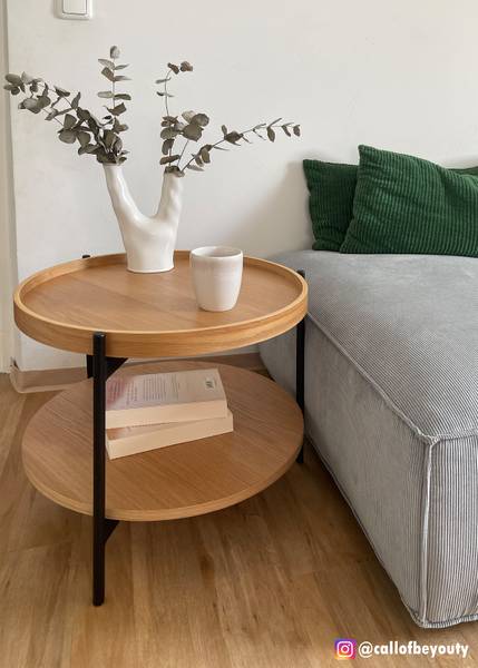 Beistelltisch DOLOGANI - Echtholzfurnier - Eiche