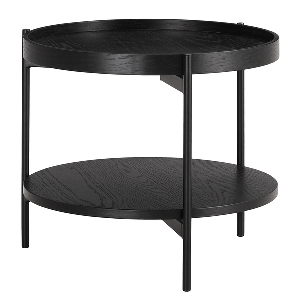 Beistelltisch DOLOGANI - Echtholzfurnier - Eiche Schwarz