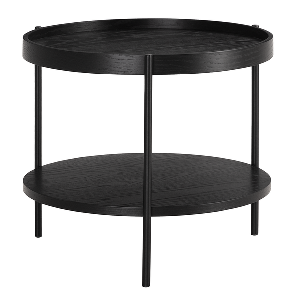 Beistelltisch DOLOGANI - Echtholzfurnier - Eiche Schwarz