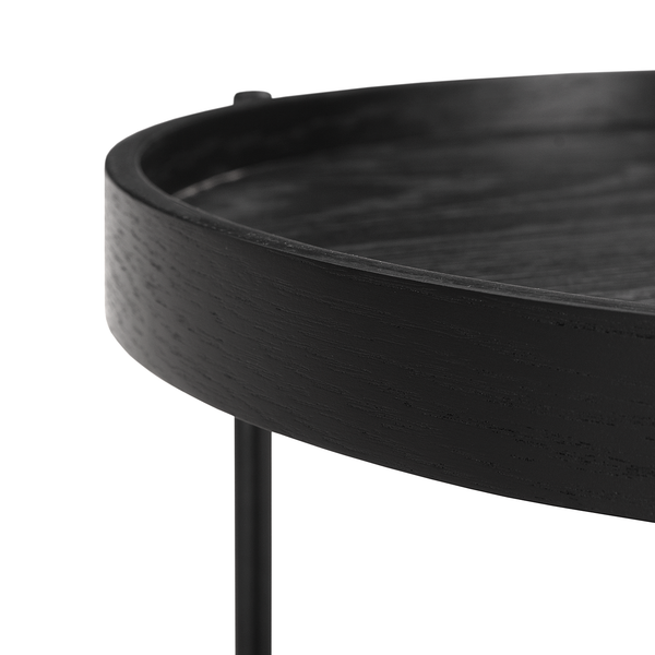 Beistelltisch DOLOGANI - Echtholzfurnier - Eiche Schwarz