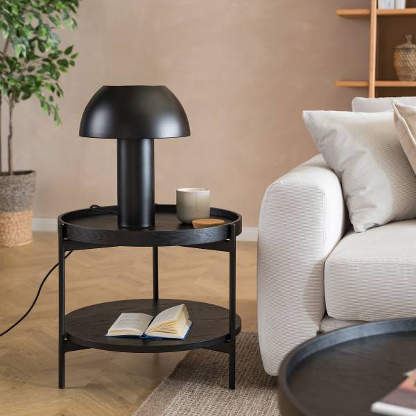 Beistelltisch DOLOGANI - Echtholzfurnier - Eiche Schwarz