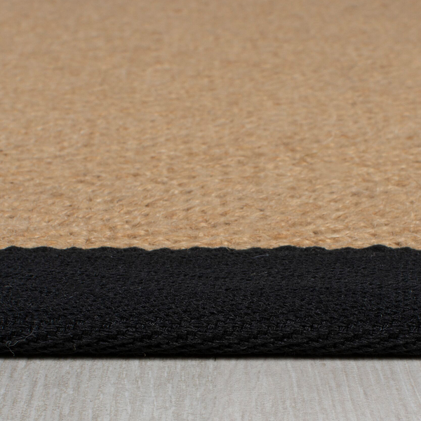 Juteteppich Kira - Jute / Polyester - Schwarz - 160 x 230 cm