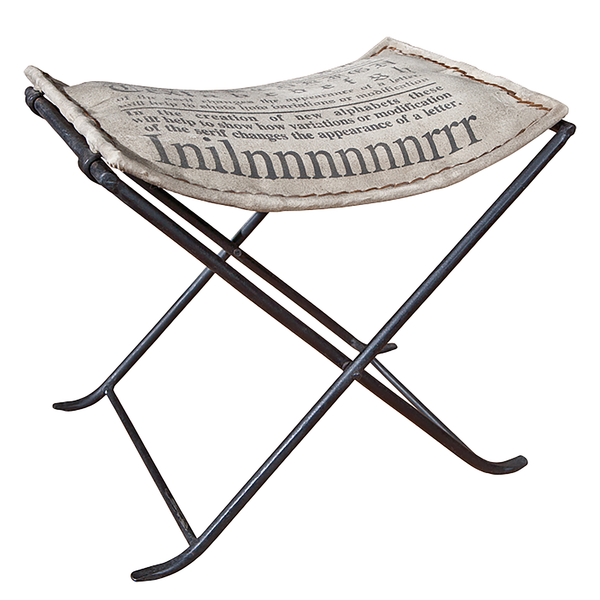 Hocker Numerati - Kunstleder / Eisen - Grau