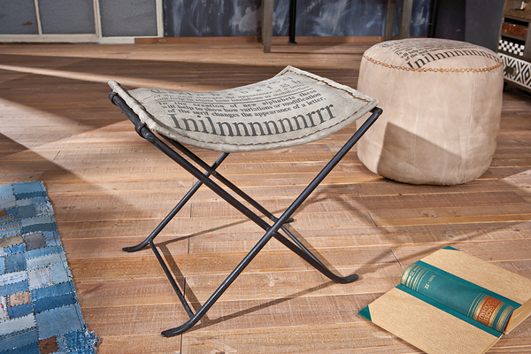 Hocker Numerati - Kunstleder / Eisen - Grau