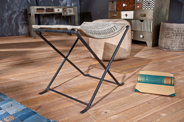 Hocker Numerati - Kunstleder / Eisen - Grau