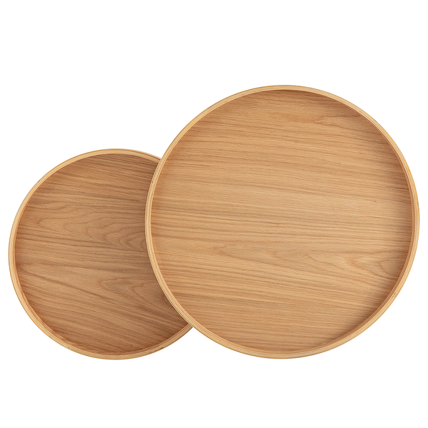 Beistelltischset MIGBA 2-teilig Typ A - Echtholzfurnier / Metall - Eiche