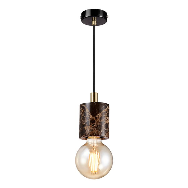 Pendelleuchte Siv - Marmor - 1-flammig - Braun