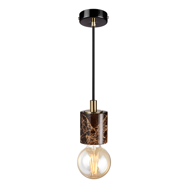 Pendelleuchte Siv - Marmor - 1-flammig - Braun