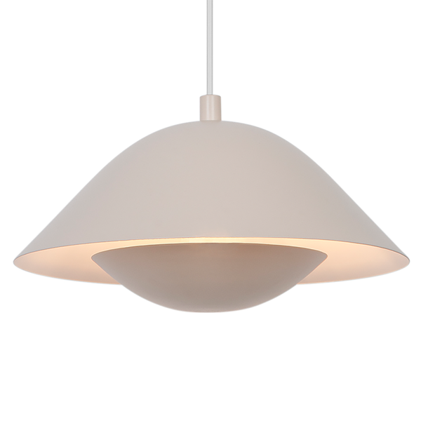 Pendelleuchte Freya - Aluminium - Schwarz - 2-flammig - Beige