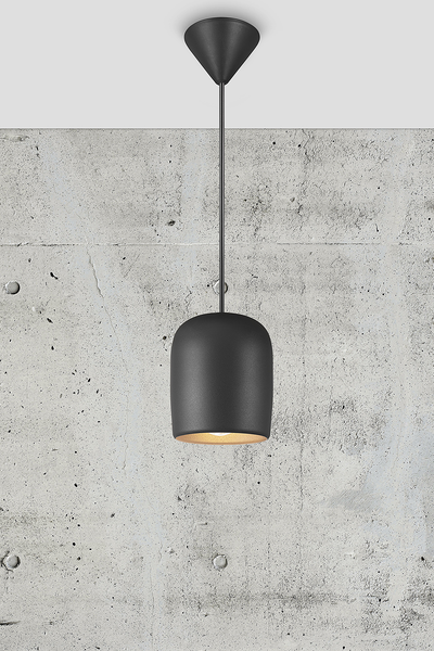 Pendelleuchte Notti 10 - Aluminium - 1-flammig - Schwarz