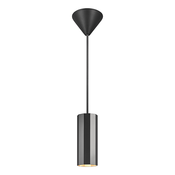 Pendelleuchte Alanis 1-flammig - Aluminium - Schwarz
