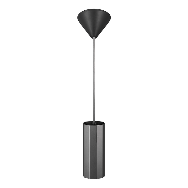 Pendelleuchte Alanis 1-flammig - Aluminium - Schwarz