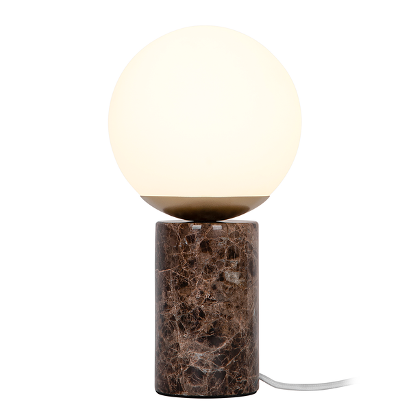 Tischleuchte Lilly Marble - Milchglas / Mamor - 1-flammig - Braun